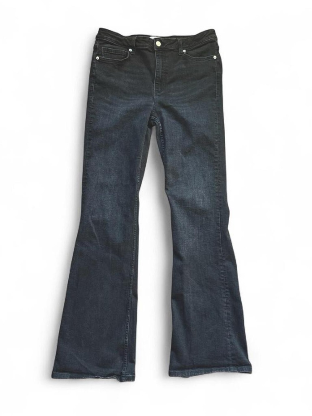 Zara High Waisted Black Flare Jeans - Size 12